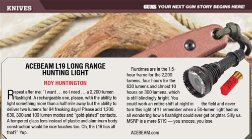 Acebeam L19 Flashlight Featured in Guns Magazine